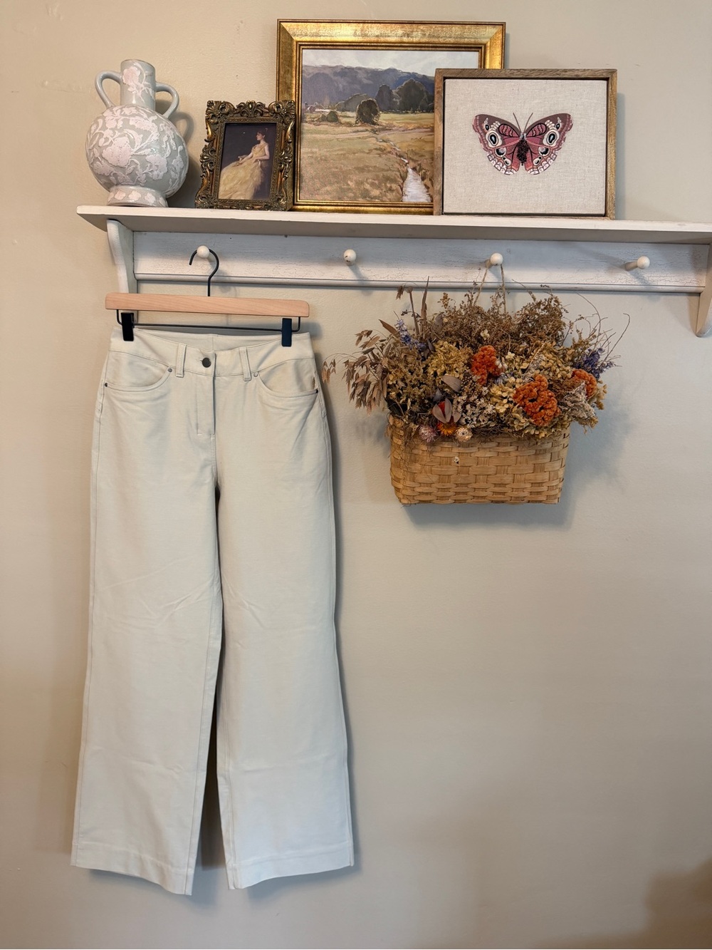 lululemon athletica Straight Leg 5 Pocket Pants in Light Cream